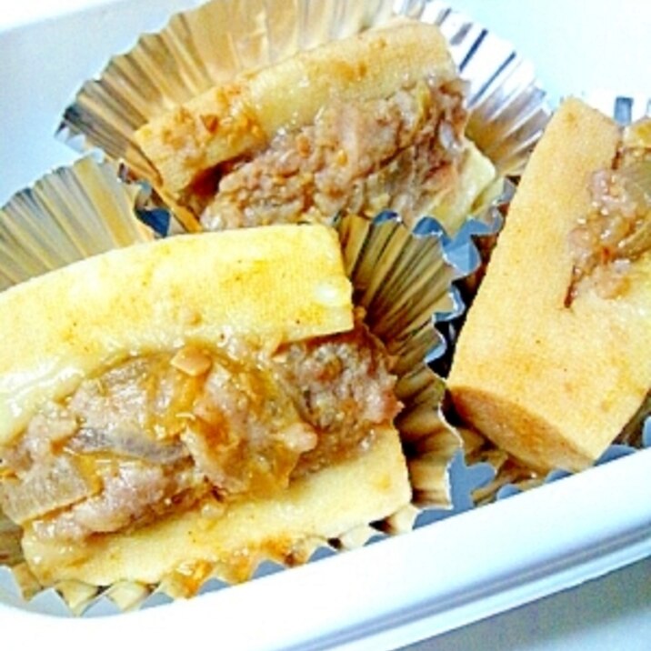 高野豆腐のハンバーグ種サンド　韓国風煮